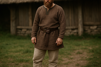Darstellung eines Wikinger Mannes in traditioneller Kleidung